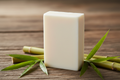 Handmade white bamboo soap with smooth surfaces