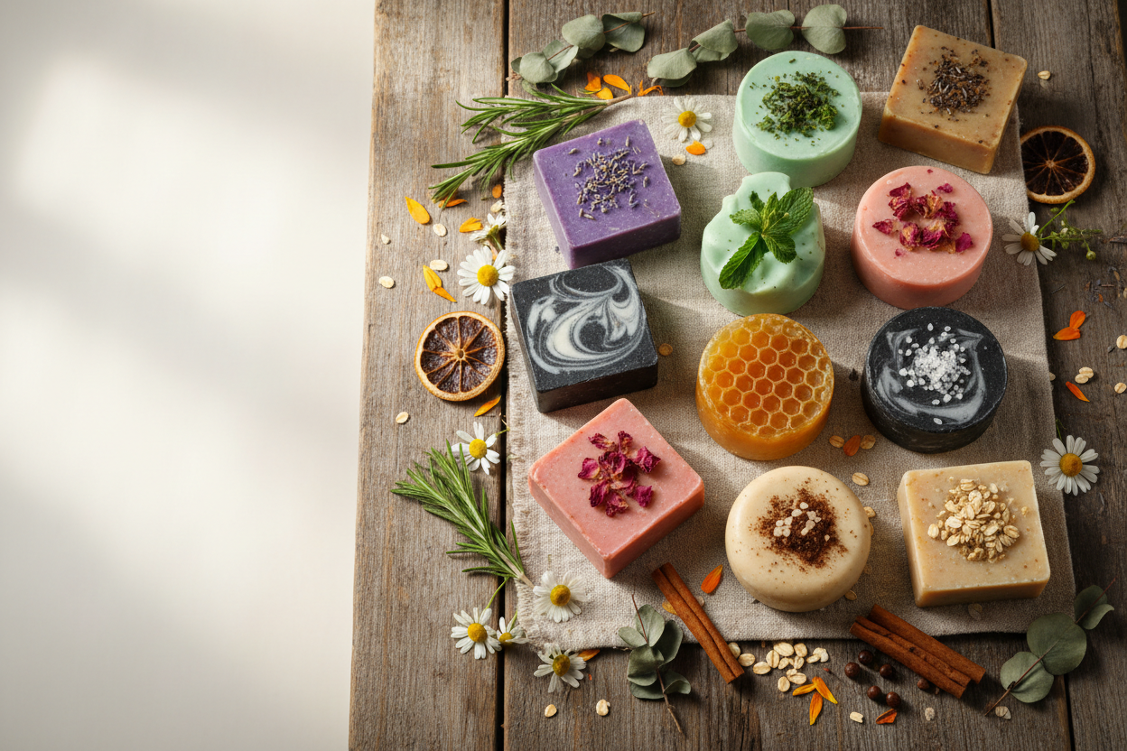 Variety of Colourful Soaps Banner